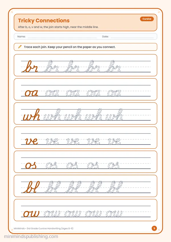 Tricky Connections — free printable 3rd Grade worksheet