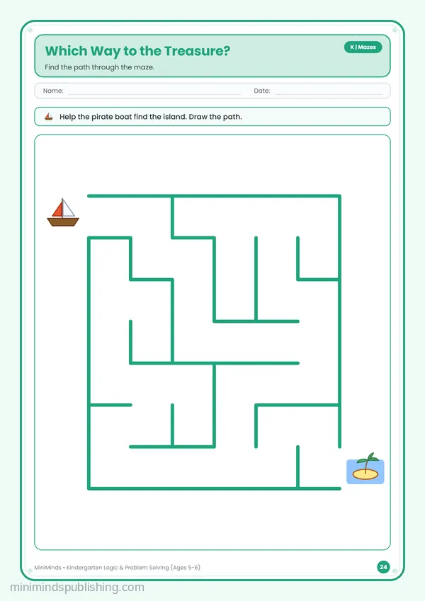 Grid Pattern Math Problems Follow the Arrows — Free Kindergarten Worksheet (PDF)