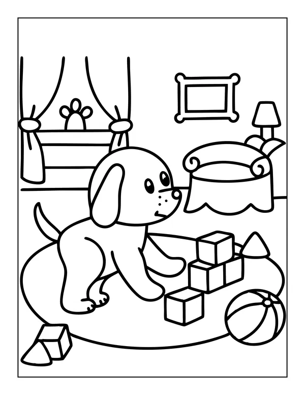Cute Dogs 20 — free printable cute dogs coloring page