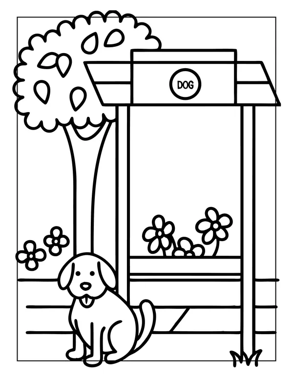 Cute Dogs 21 — free printable cute dogs coloring page