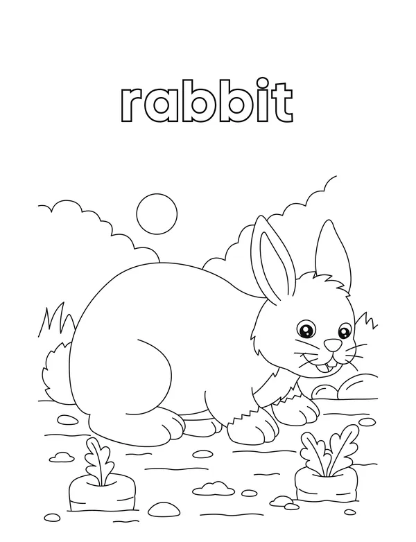 Cute Animals 24 — free printable cute animals coloring page