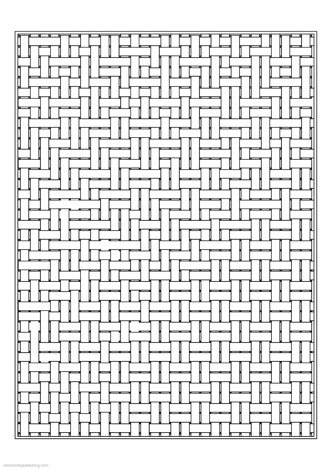 Tight Over-under Basket Weave โ free printable intricate patterns coloring page for adults