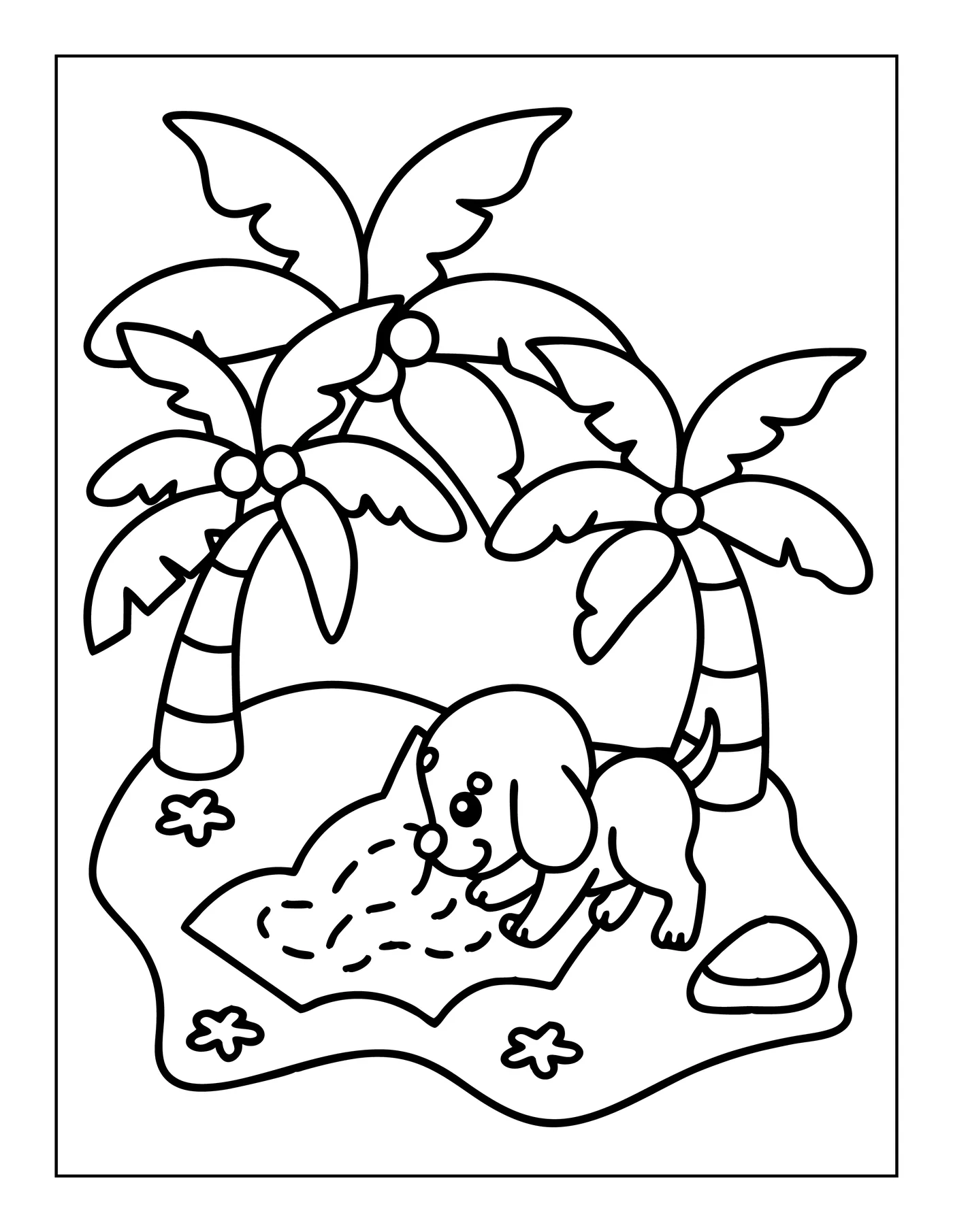 Cute Dogs 1 — free printable cute dogs coloring page for kids