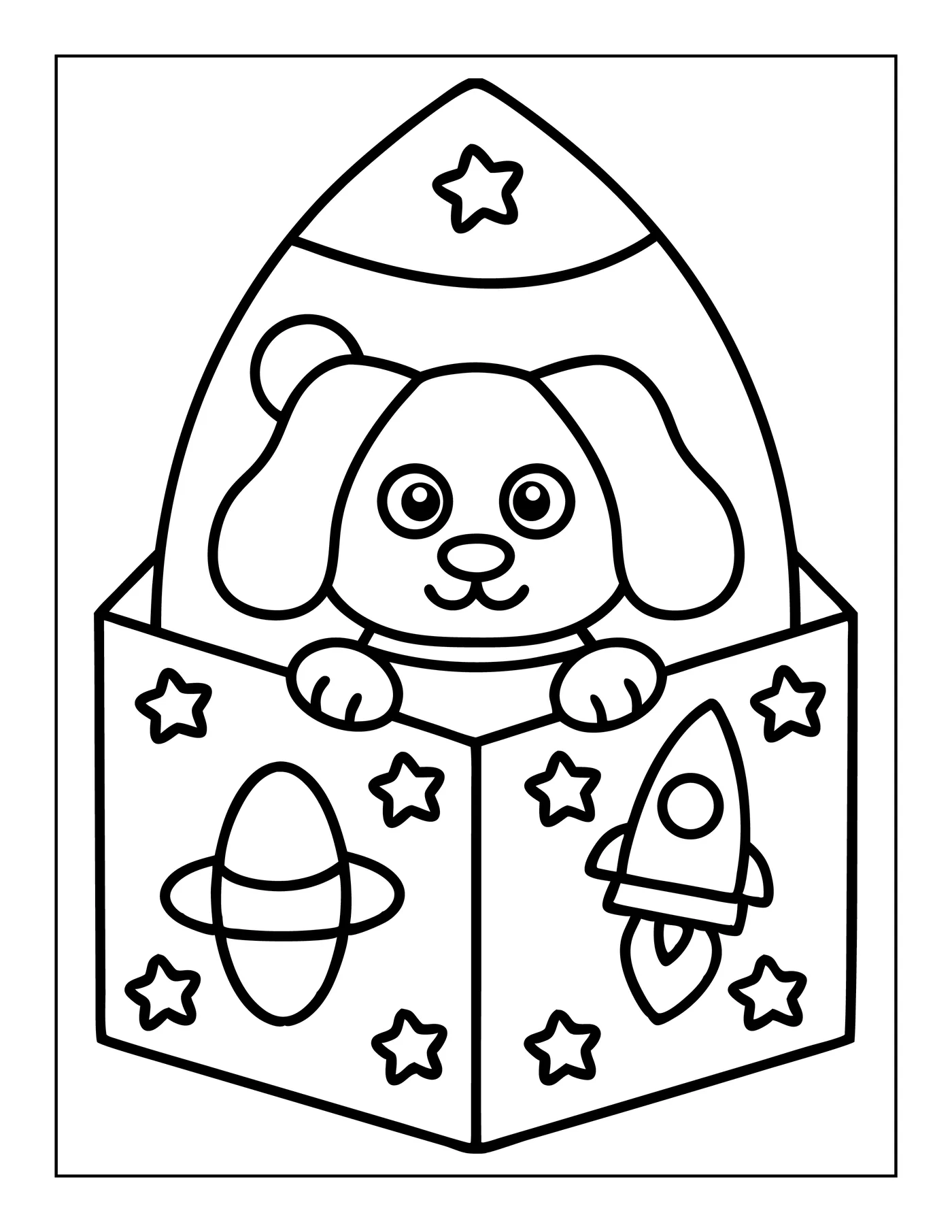 Cute Dogs 2 — free printable cute dogs coloring page for kids
