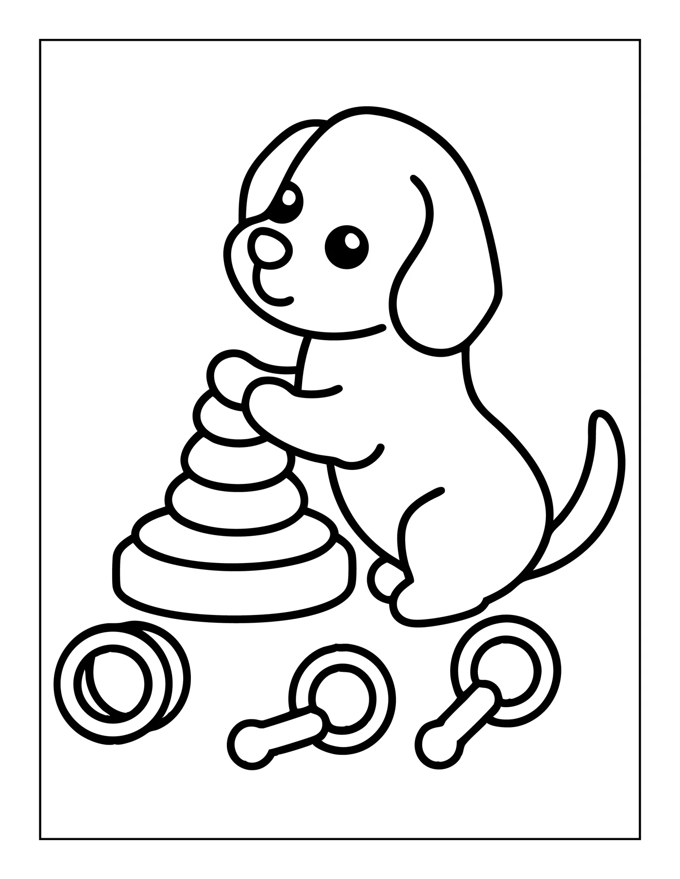Cute Dogs 5 — free printable cute dogs coloring page for kids