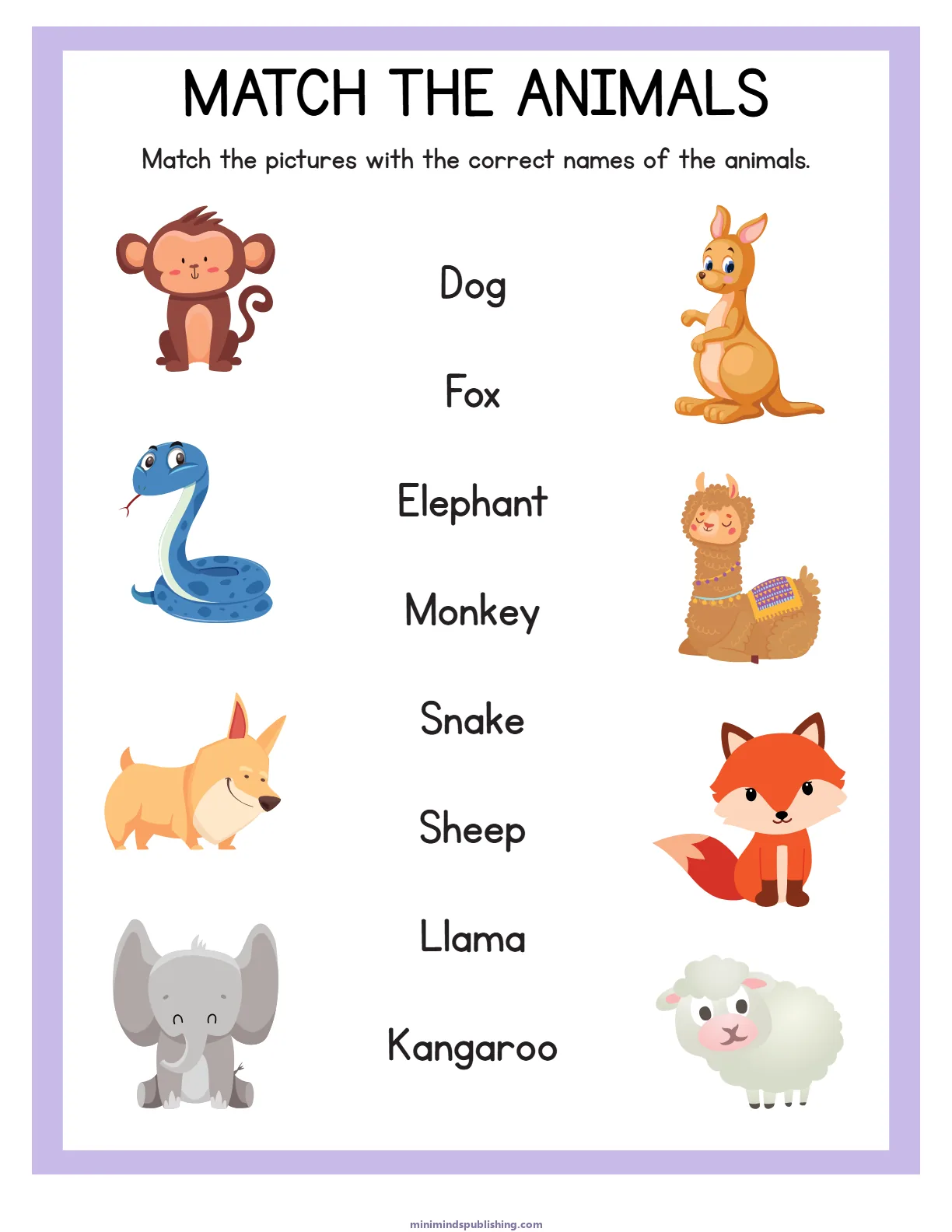 Animal Activities 3 — free printable animal activities activity sheet for ages 3-6