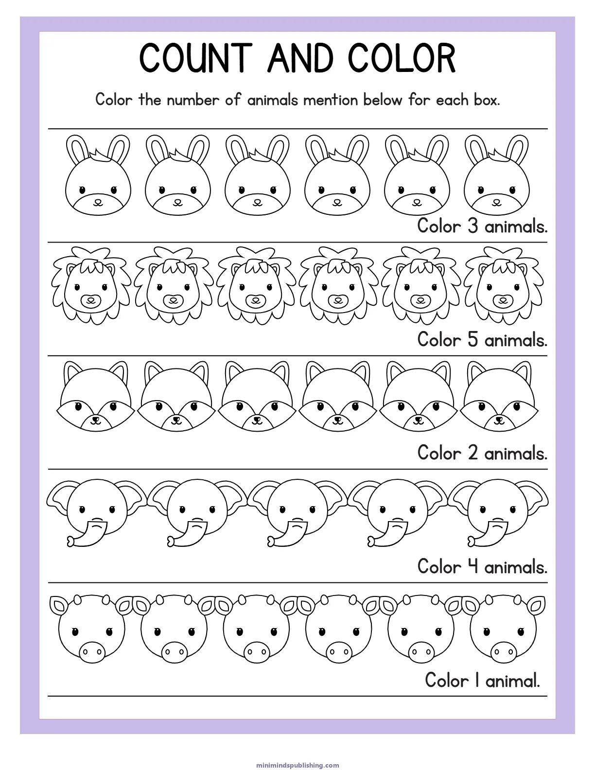 Animal Activities 7 — free printable animal activities activity sheet for ages 3-6