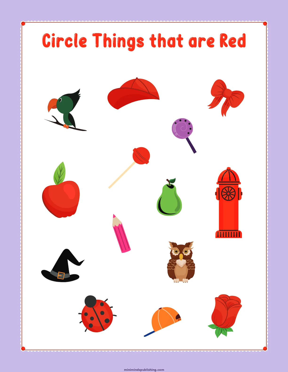 Circle the Color 2 — free printable circle the color activity sheet for ages 3-6