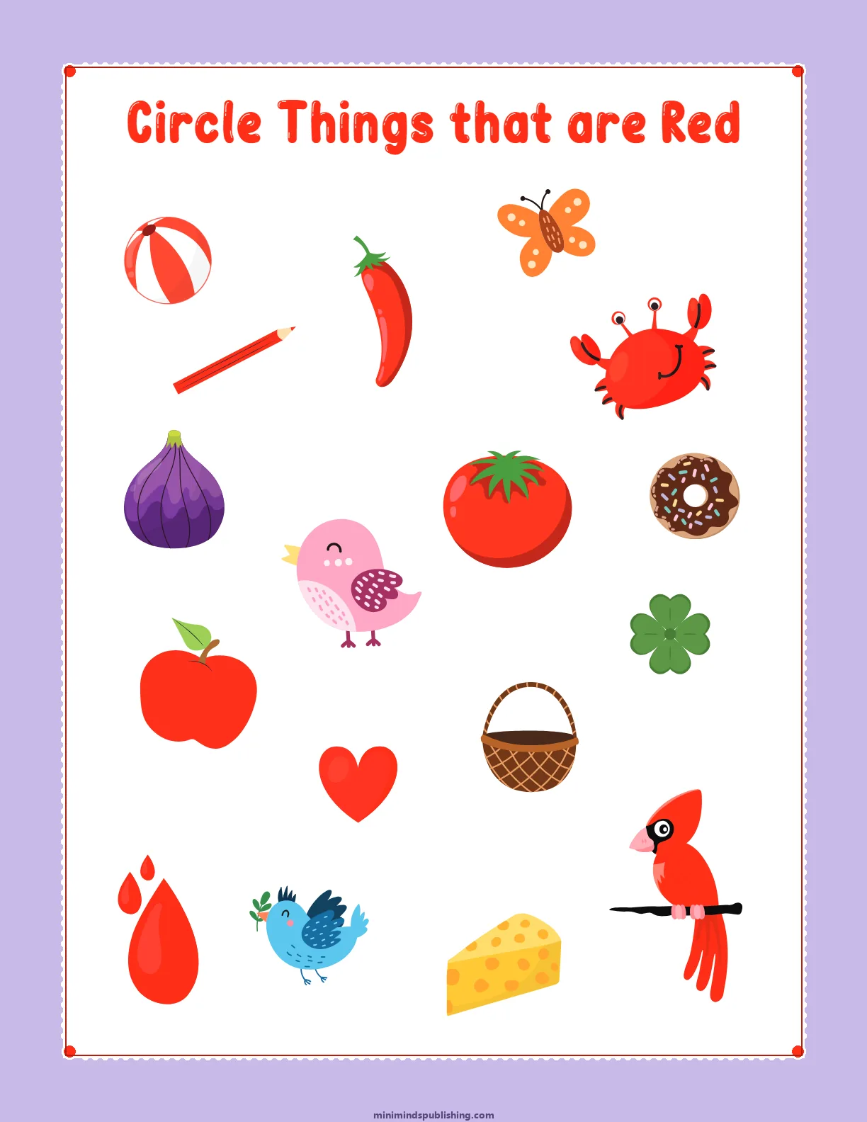 Circle the Color 3 — free printable circle the color activity sheet for ages 3-6