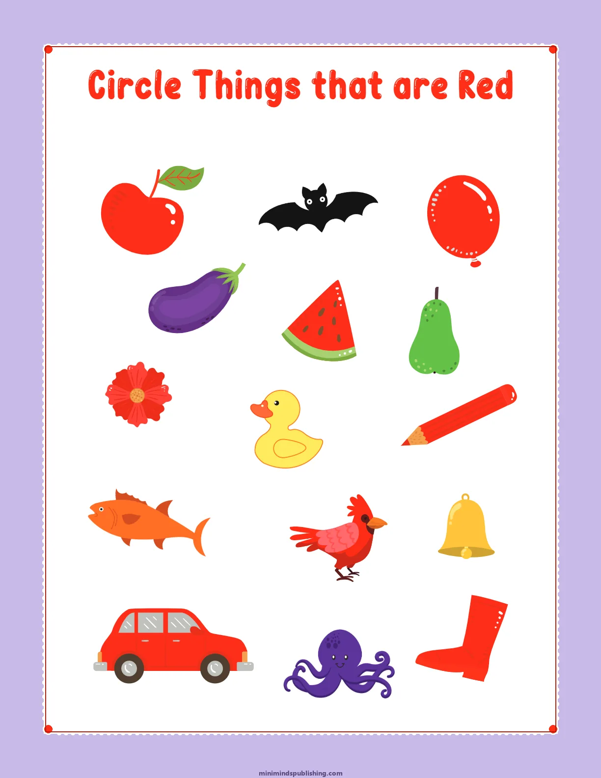 Circle the Color 5 — free printable circle the color activity sheet for ages 3-6