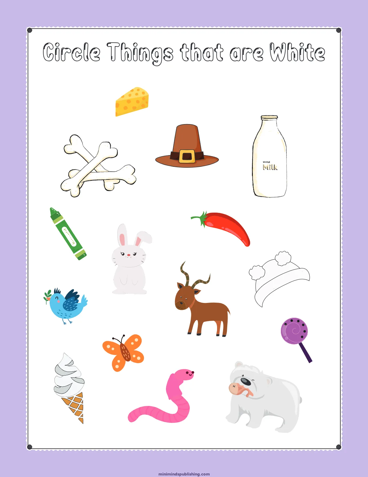 Circle the Color 41 — free printable circle the color activity sheet for ages 3-6