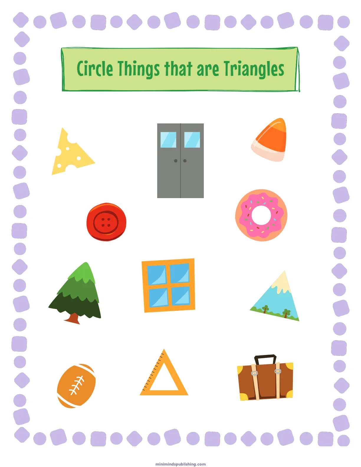 Circle the Shape 7 — free printable circle the shape activity sheet for ages 3-6