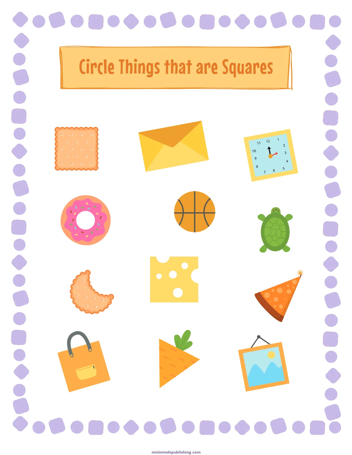 Circle the Shape 11 — free printable circle the shape activity sheet for ages 3-6