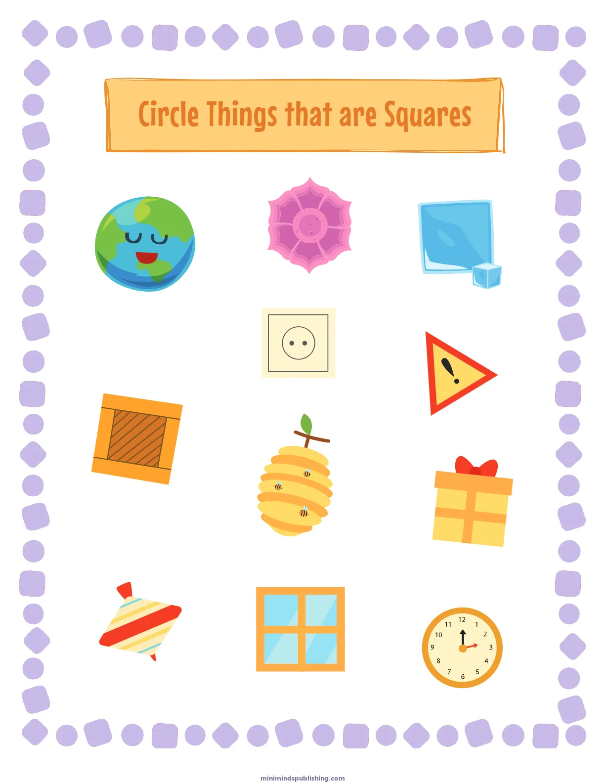 Circle the Shape 13 — free printable circle the shape activity sheet for ages 3-6