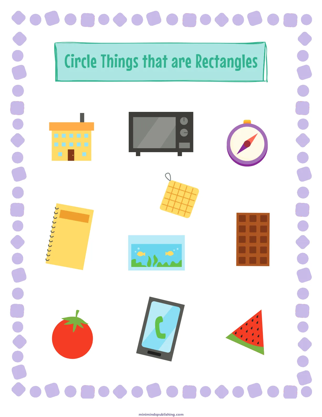 Circle the Shape 16 — free printable circle the shape activity sheet for ages 3-6