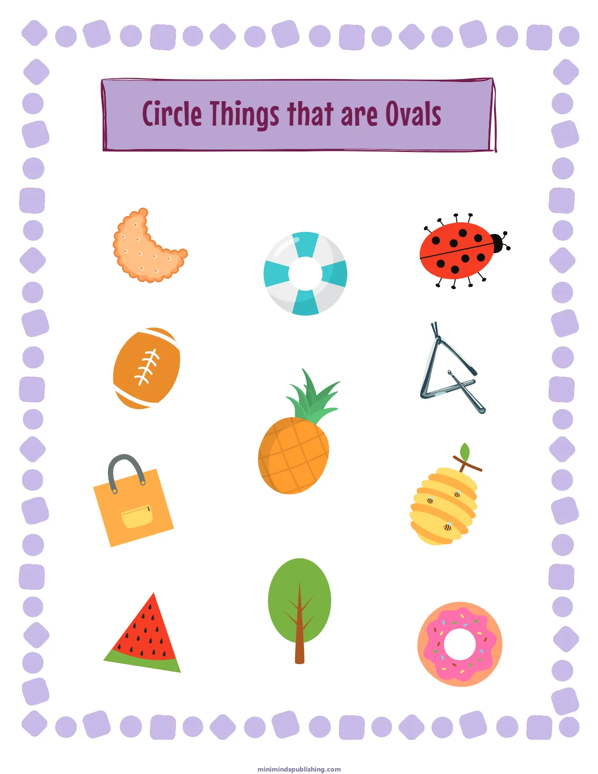 Circle the Shape 22 — free printable circle the shape activity sheet for ages 3-6
