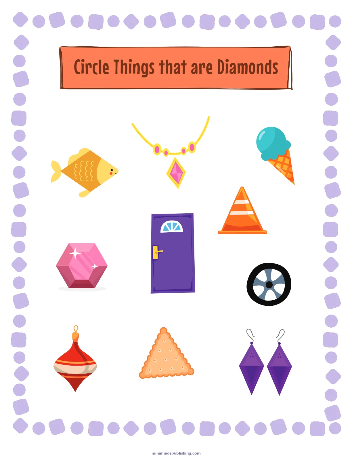 Circle the Shape 29 — free printable circle the shape activity sheet for ages 3-6