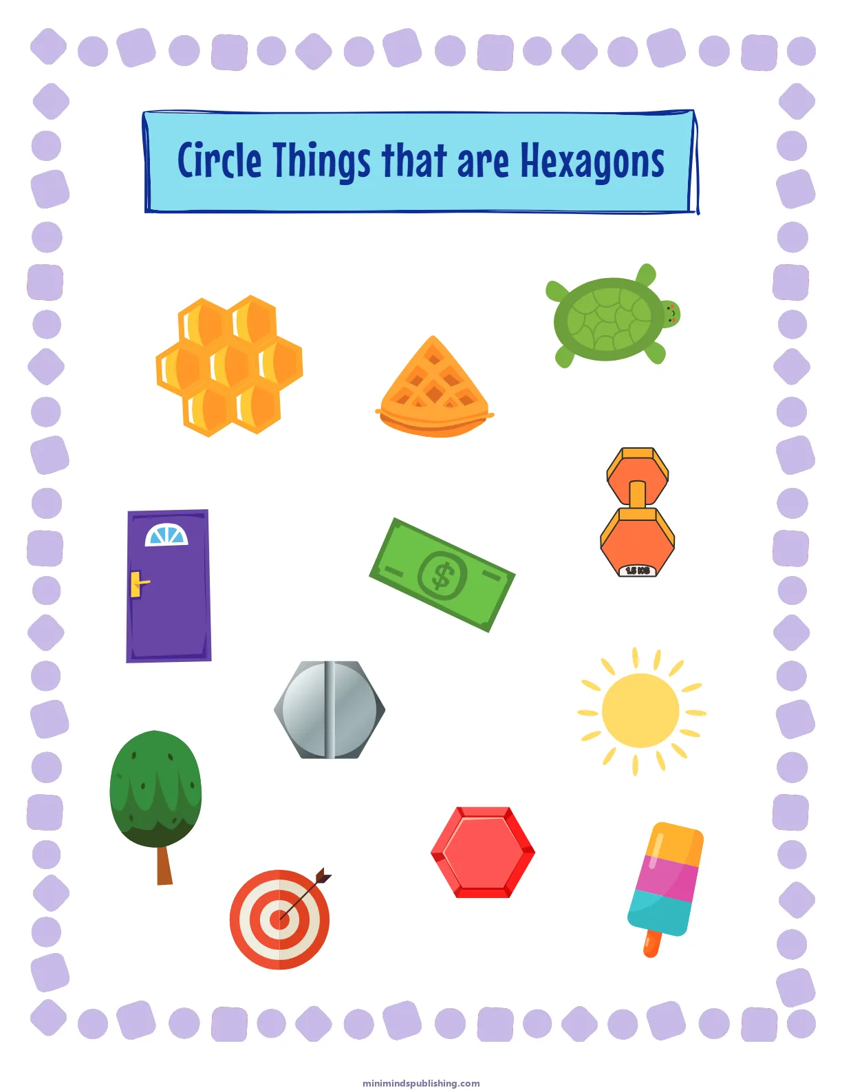Circle the Shape 33 — free printable circle the shape activity sheet for ages 3-6