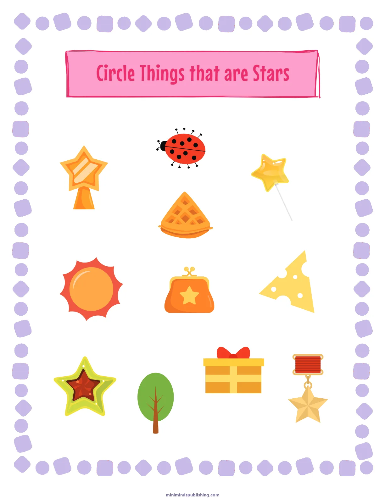 Circle the Shape 37 — free printable circle the shape activity sheet for ages 3-6
