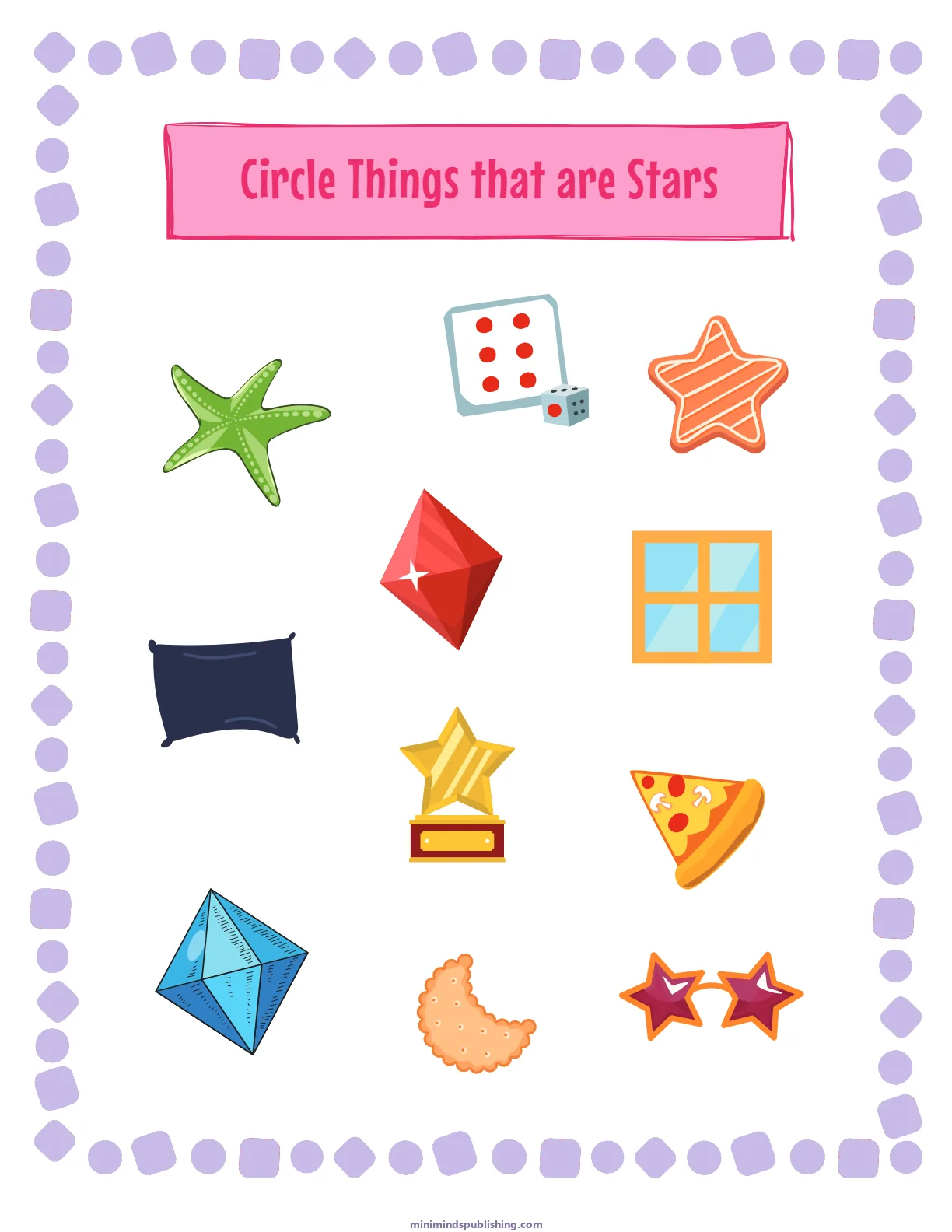 Circle the Shape 38 — free printable circle the shape activity sheet for ages 3-6