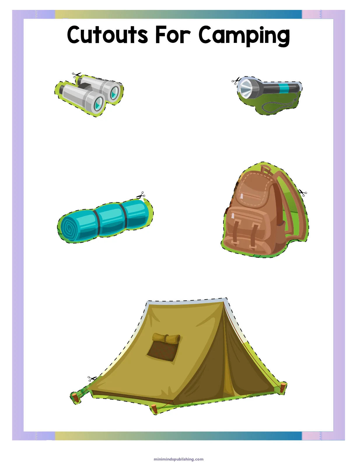 Cut and Paste 10 — free printable cut and paste activity sheet for ages 3-6