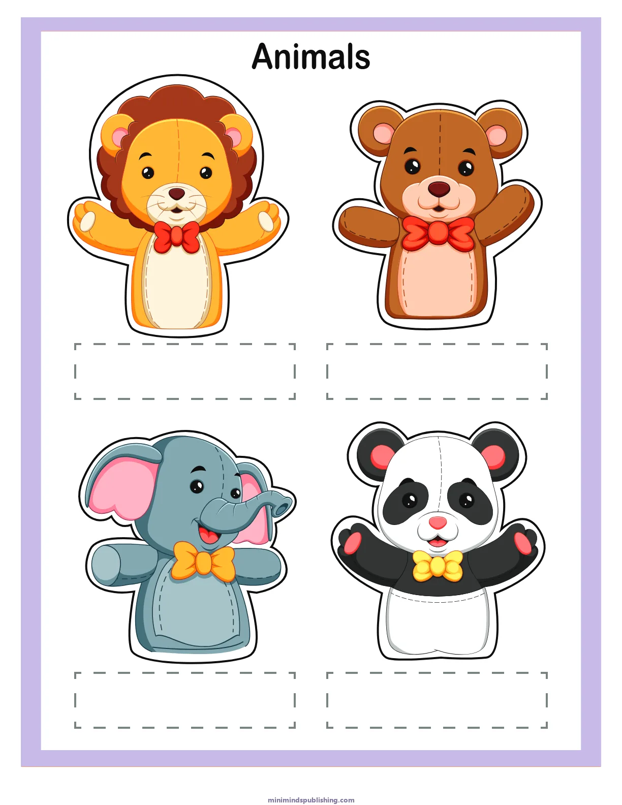 Finger Puppets 5 — free printable finger puppets activity sheet for ages 3-7