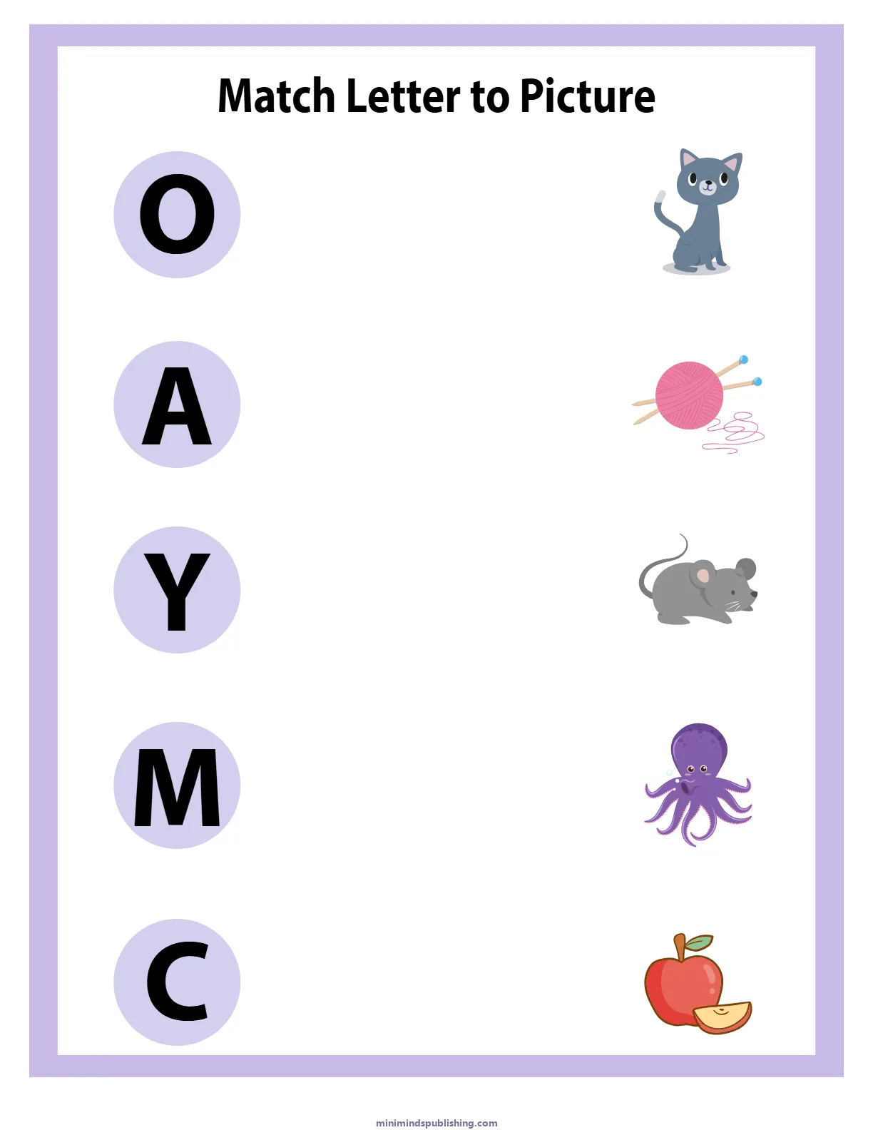 Match Letters 12 — free printable match letters activity sheet for ages 5-7