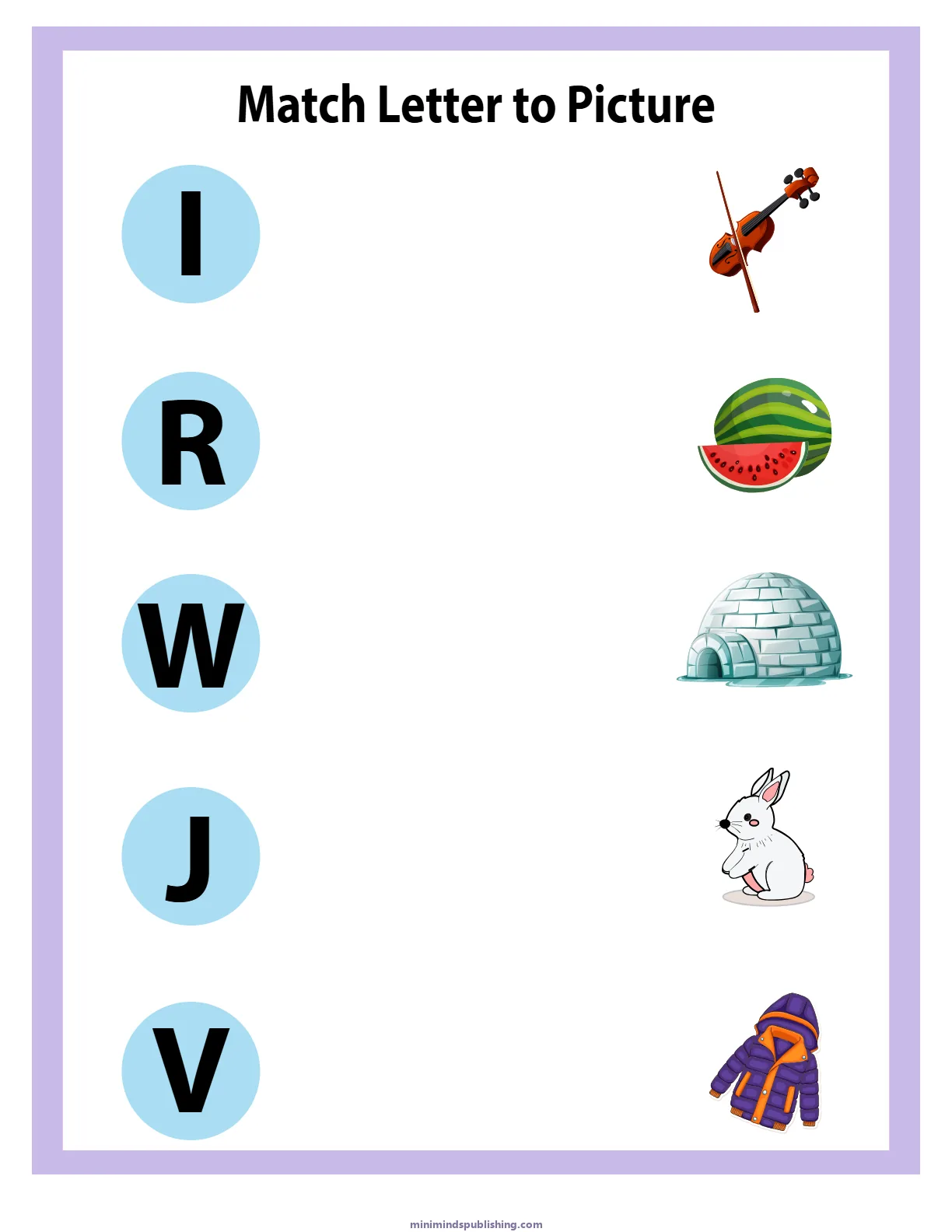 Match Letters 13 — free printable match letters activity sheet for ages 5-7