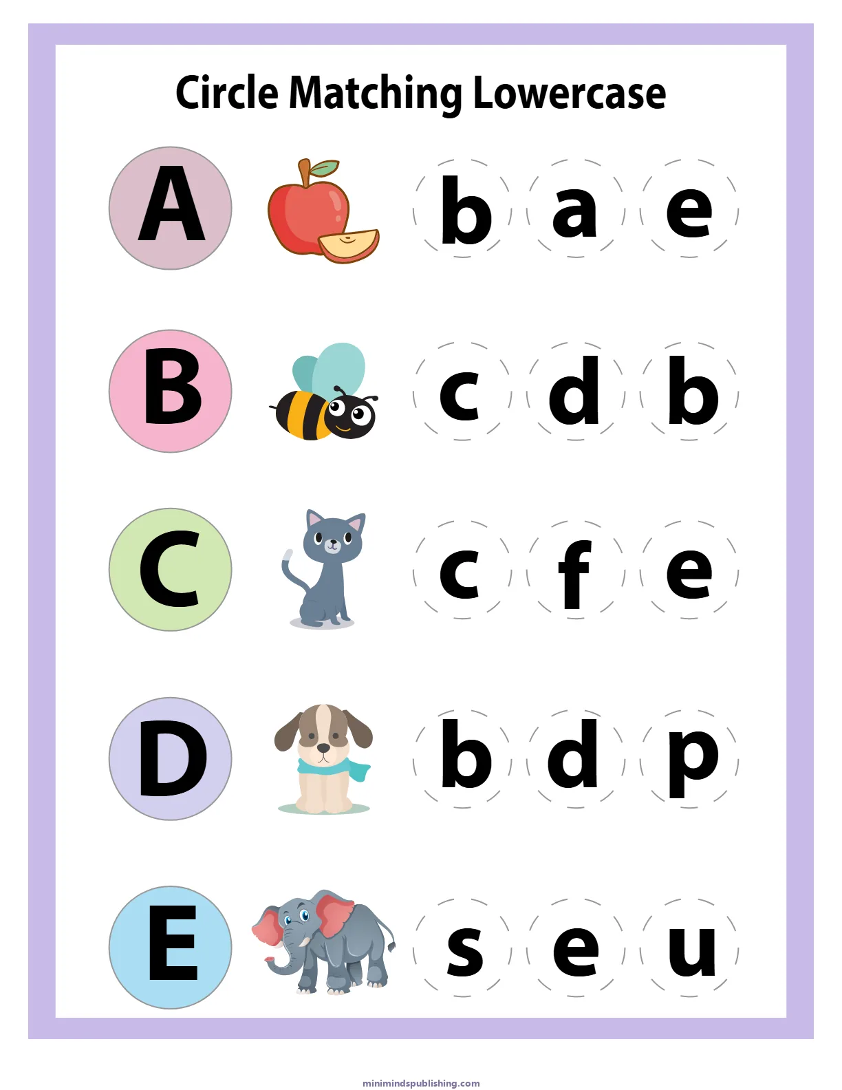 Match Letters 17 — free printable match letters activity sheet for ages 5-7