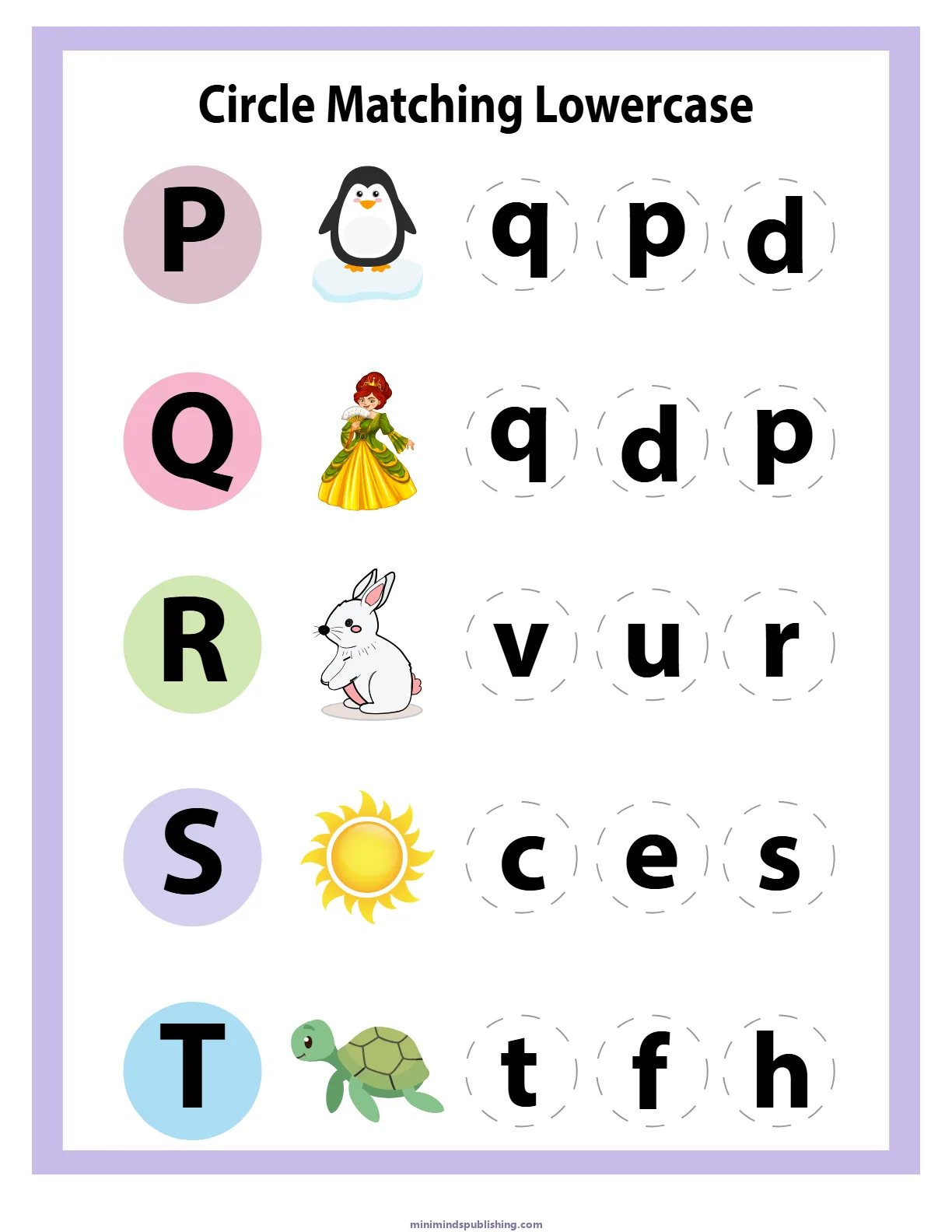Match Letters 20 — free printable match letters activity sheet for ages 5-7