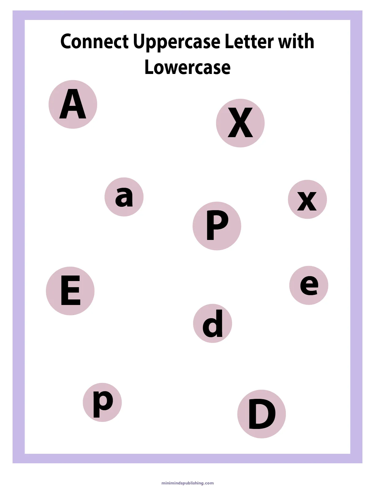 Match Letters 23 — free printable match letters activity sheet for ages 5-7
