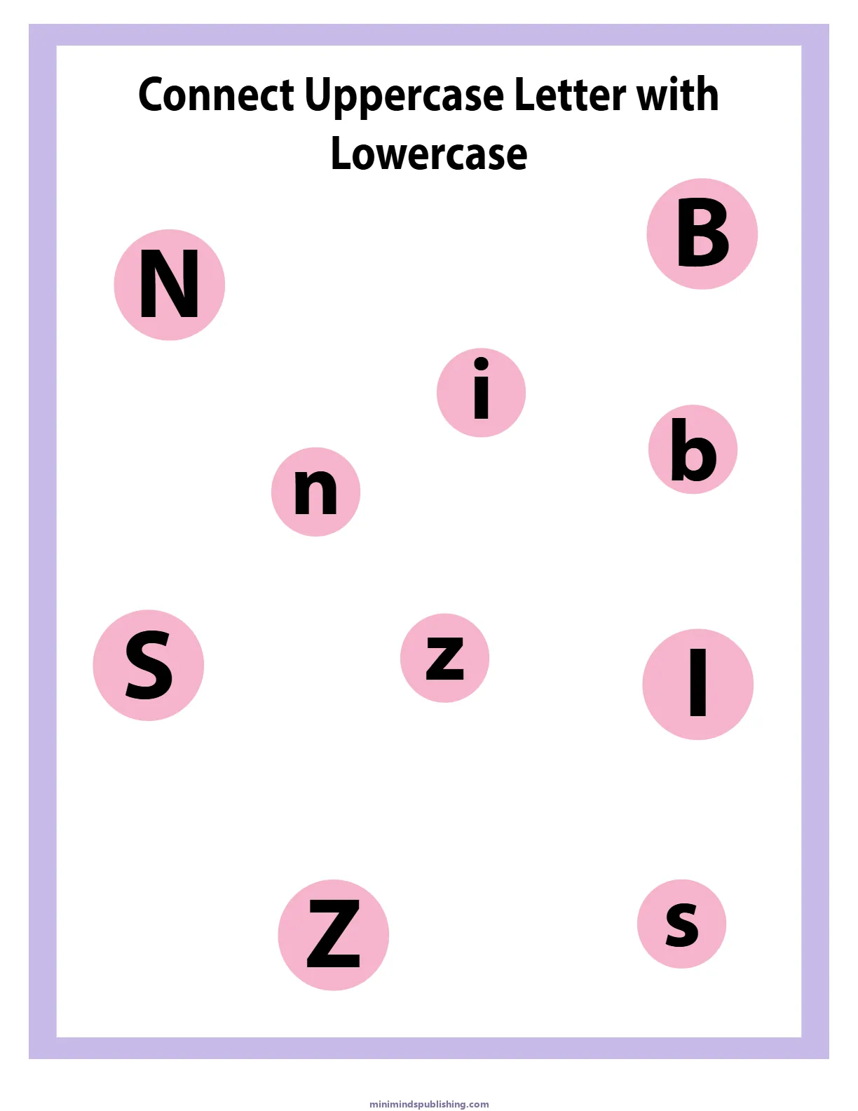Match Letters 24 — free printable match letters activity sheet for ages 5-7