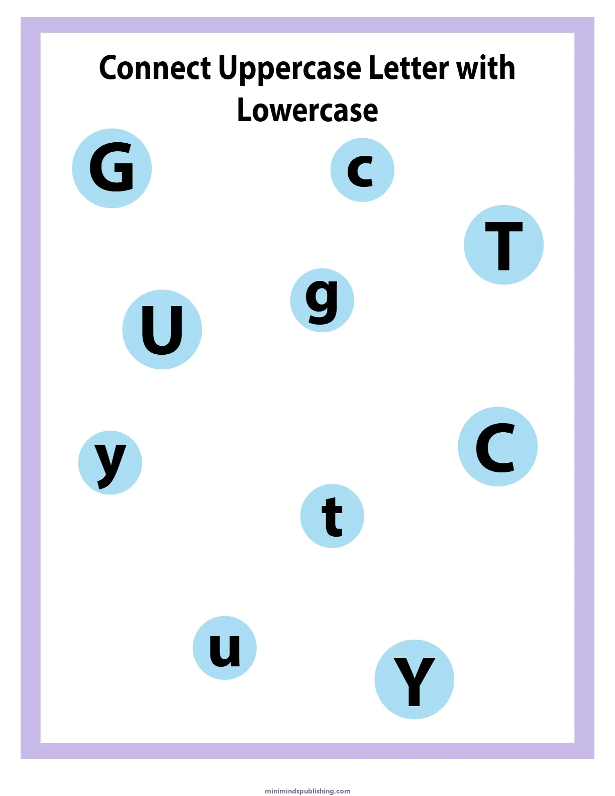 Match Letters 27 — free printable match letters activity sheet for ages 5-7