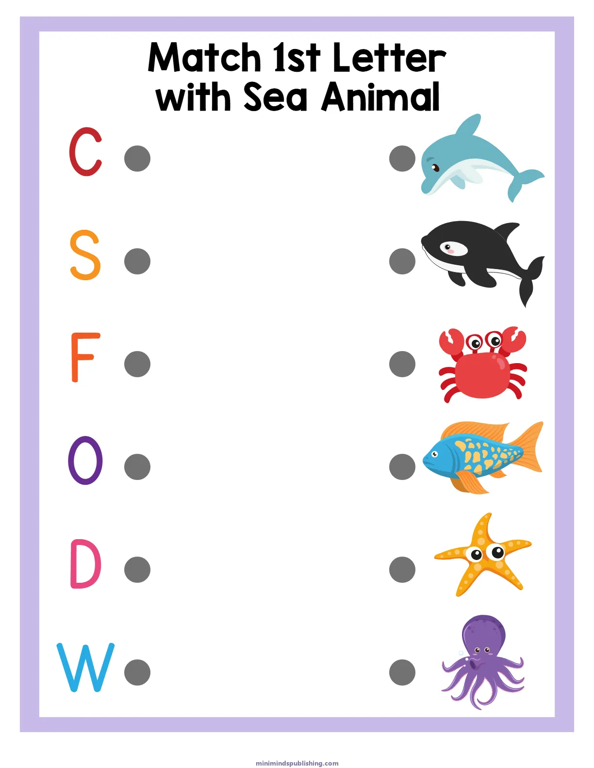 Matching Worksheets 10 — free printable matching worksheets activity sheet for ages 5-6