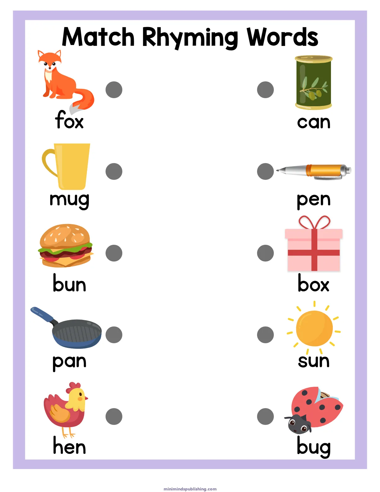 Matching Worksheets 13 — free printable matching worksheets activity sheet for ages 5-6