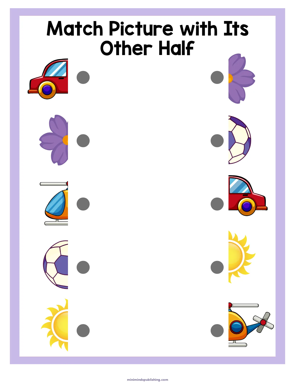 Matching Worksheets 27 — free printable matching worksheets activity sheet for ages 5-6