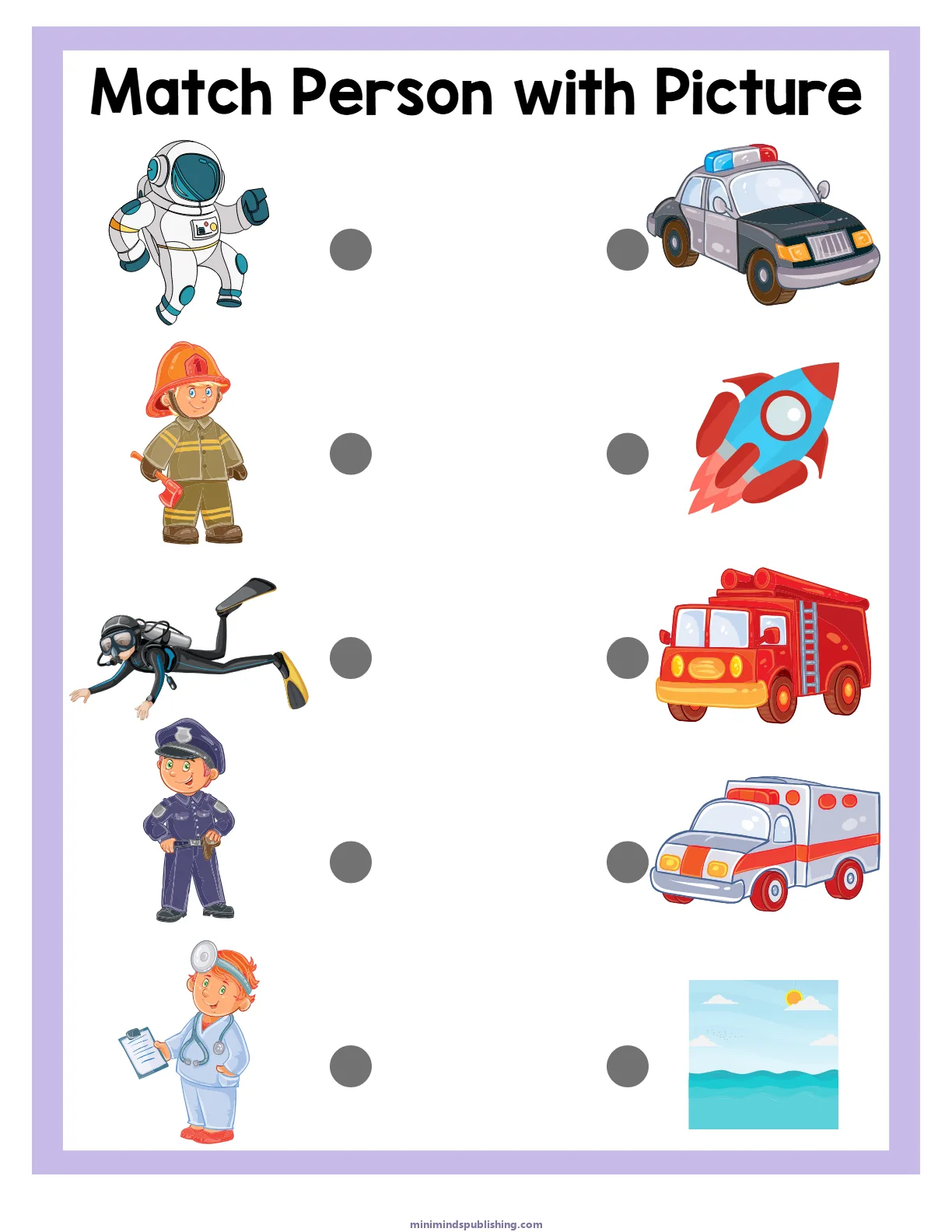Matching Worksheets 34 — free printable matching worksheets activity sheet for ages 5-6