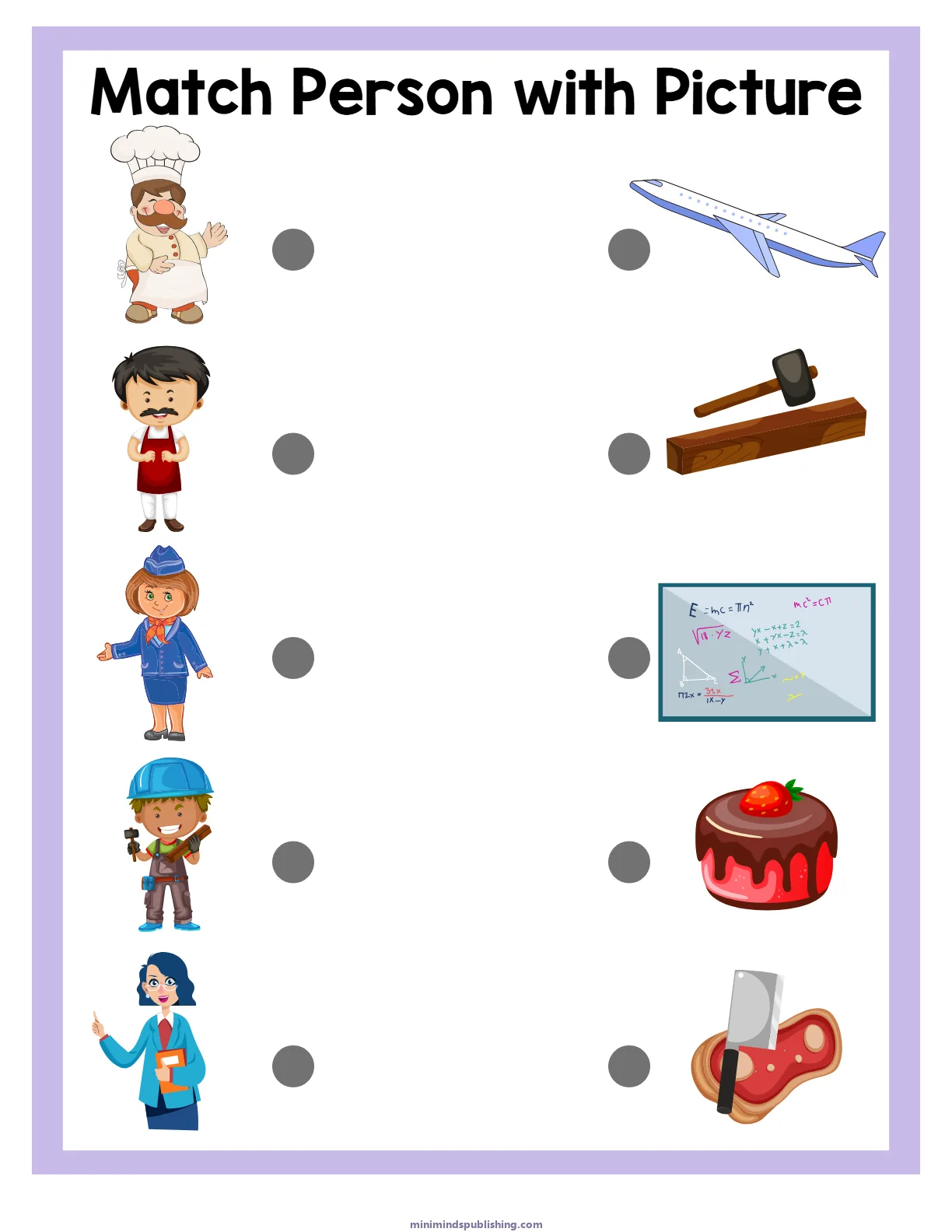Matching Worksheets 35 — free printable matching worksheets activity sheet for ages 5-6