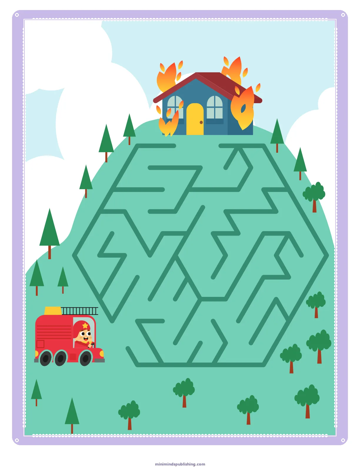 Mazes 34 — free printable mazes activity sheet for ages 3-6