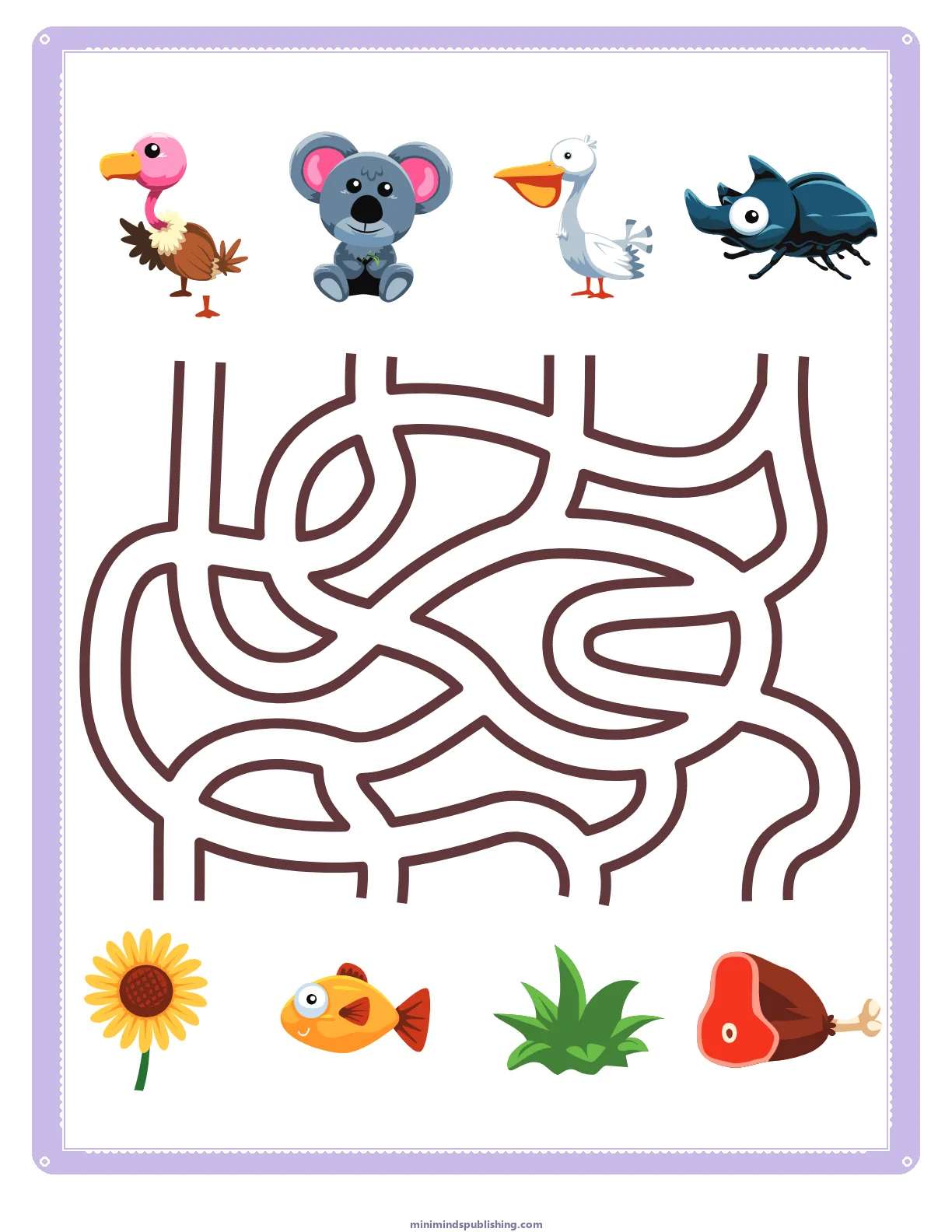 Mazes 50 — free printable mazes activity sheet for ages 3-6