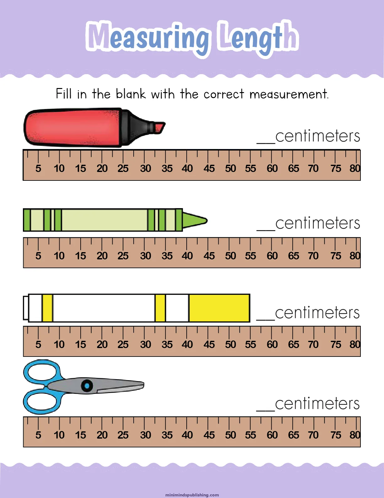 Measuring Things 3 — free printable measuring things activity sheet for ages 4-7