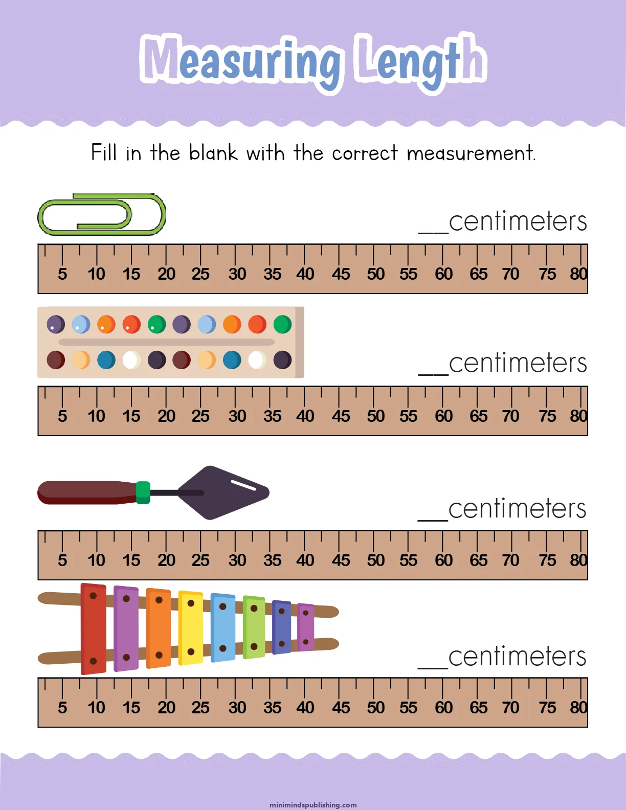 Measuring Things 4 — free printable measuring things activity sheet for ages 4-7