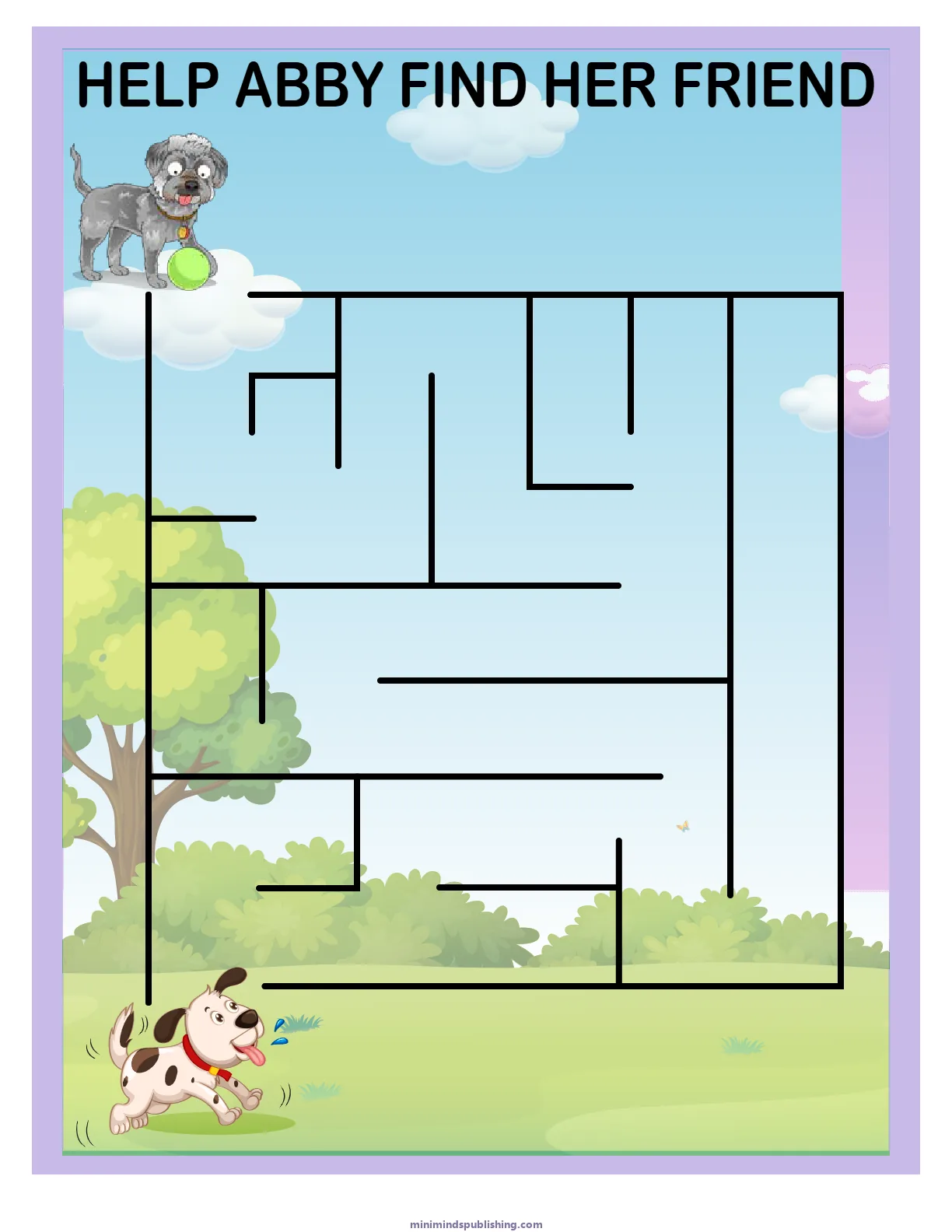Puzzles and Mazes 30 — free printable puzzles and mazes activity sheet for ages 3-6