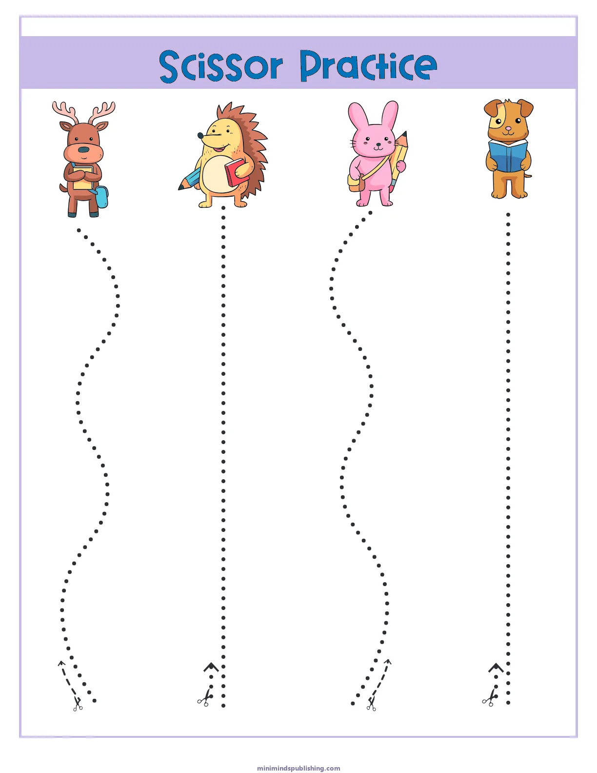 Scissor Activities 3 — free printable scissor activities activity sheet for ages 3-6