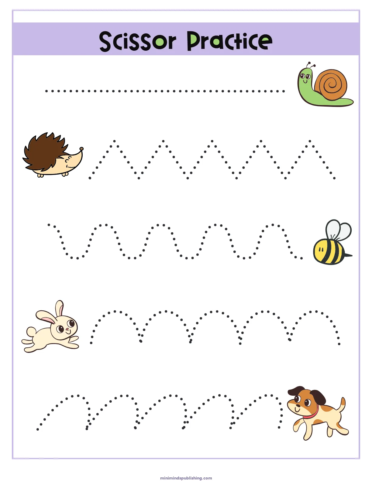Scissor Activities 4 — free printable scissor activities activity sheet for ages 3-6