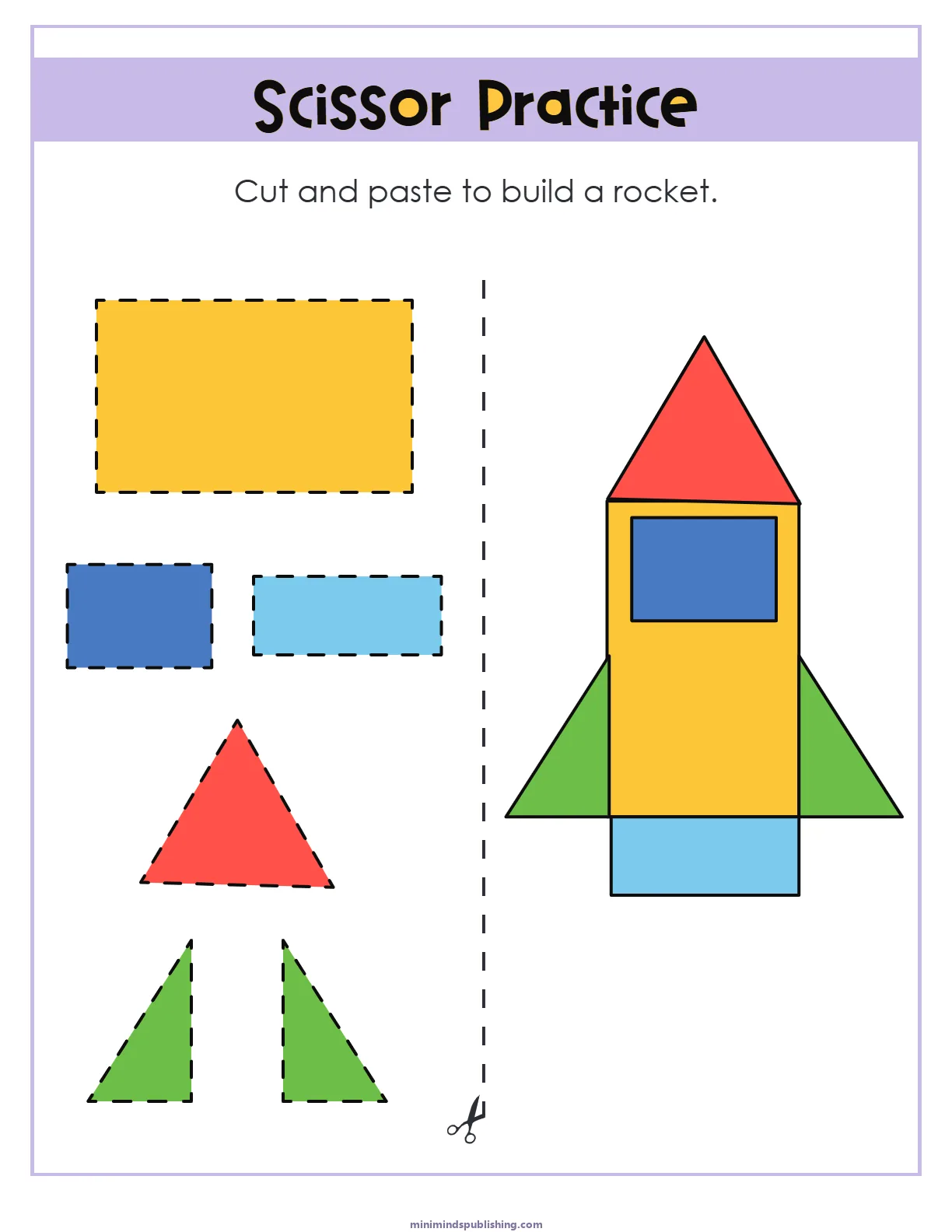 Scissor Activities 35 — free printable scissor activities activity sheet for ages 3-6