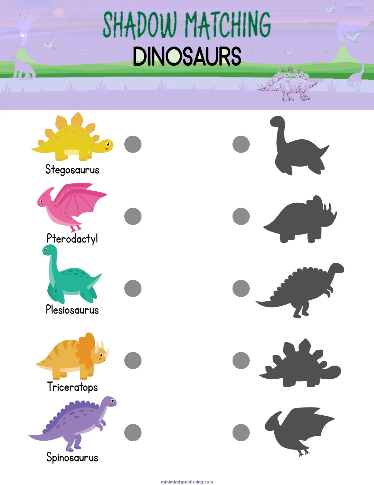 Shadow Matching 10 — free printable shadow matching activity sheet for ages 3-6