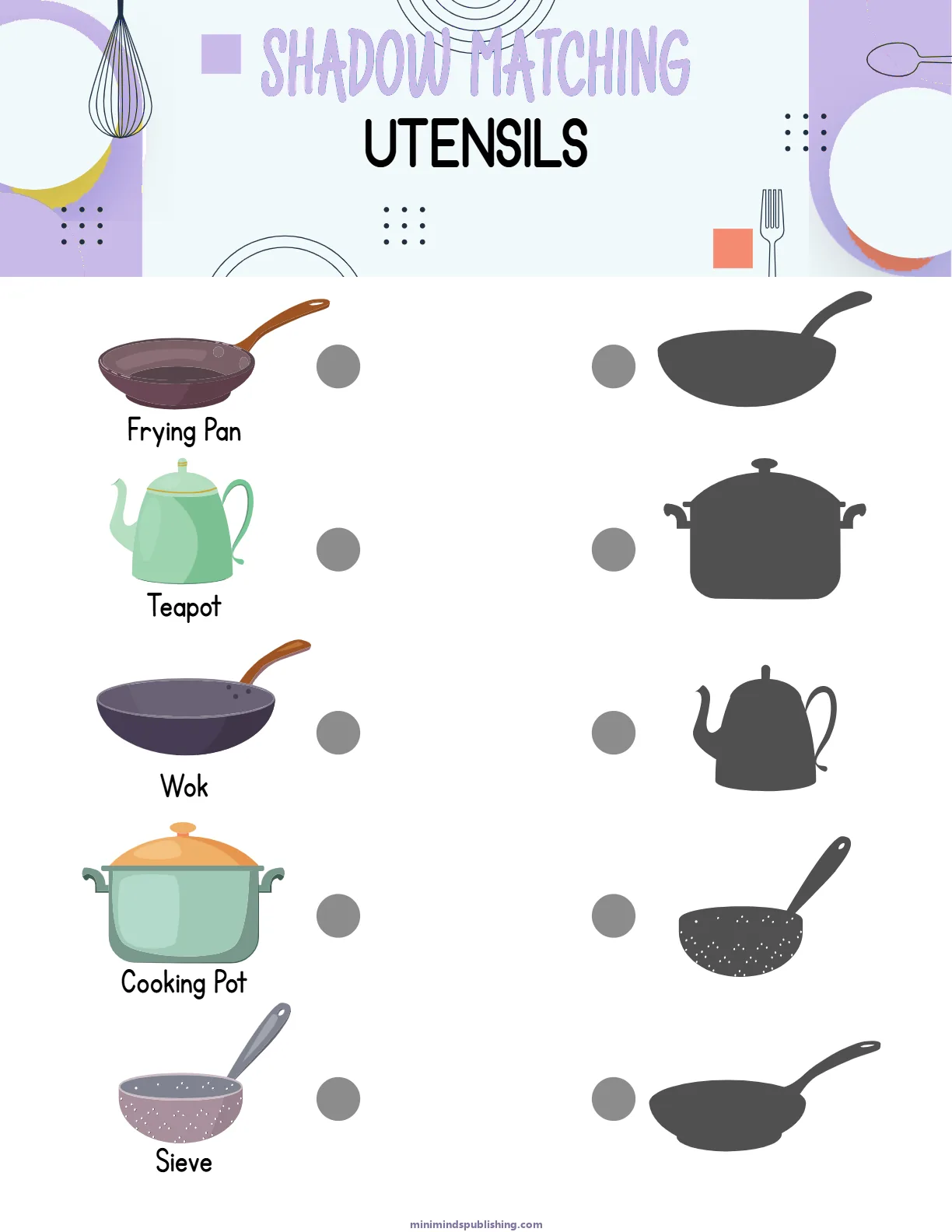 Shadow Matching 25 — free printable shadow matching activity sheet for ages 3-6