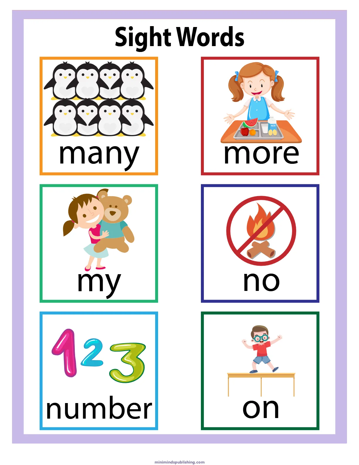 Sight Words 5 — free printable sight words activity sheet for ages 5-7