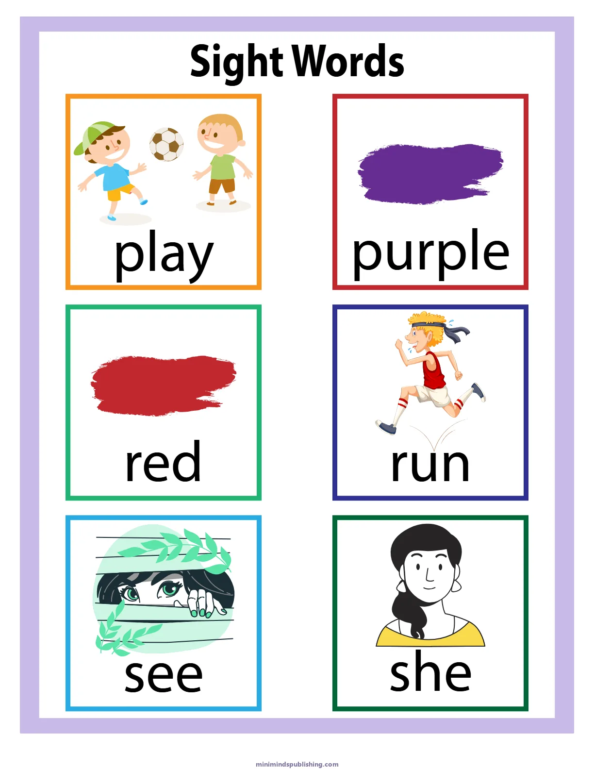 Sight Words 7 — free printable sight words activity sheet for ages 5-7